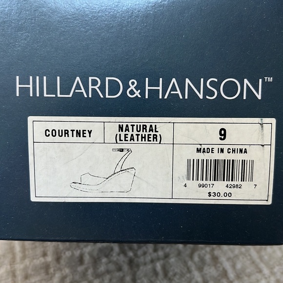 286. Tan Leather Ankle Strap Wedge Sandals Size 9 - Picture 8 of 8